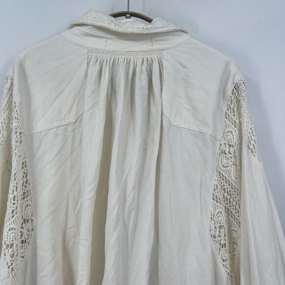 Free People Louisa Jacket Viscose/Linen Sz L - Picture 9 of 10